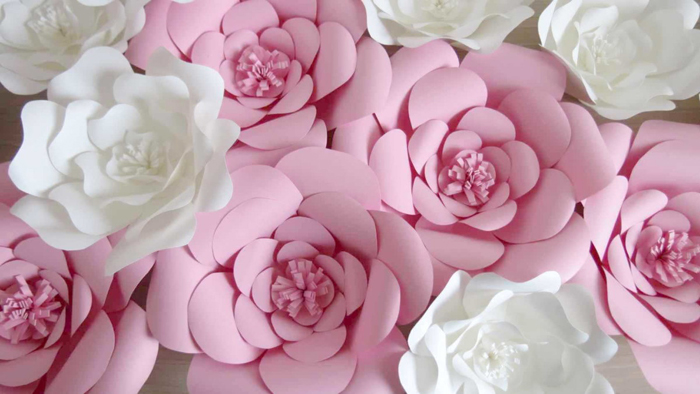 rosas de papel rosa