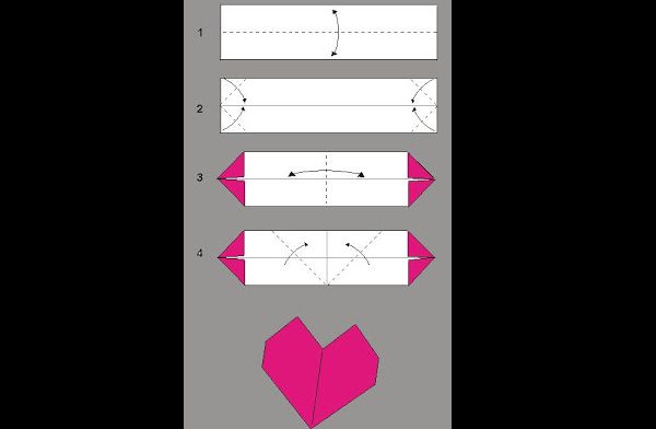 origami de coração simples