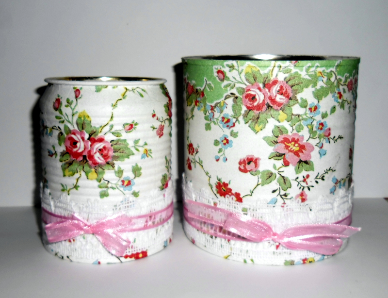 lata de leite decorada com fita lata de leite decorada com fita