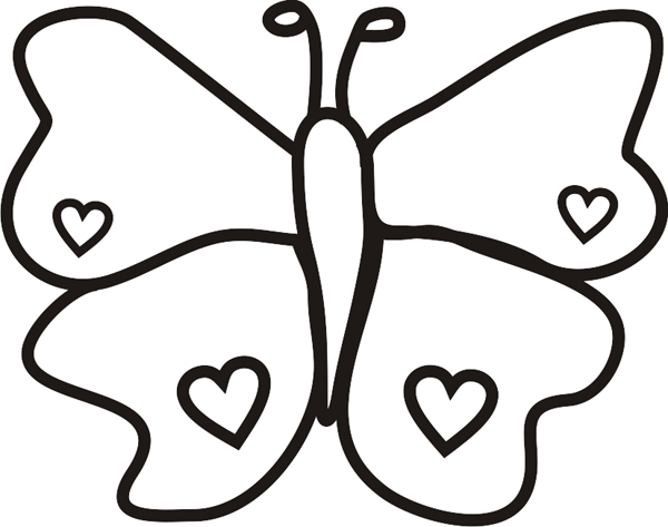 borboleta com coração molde