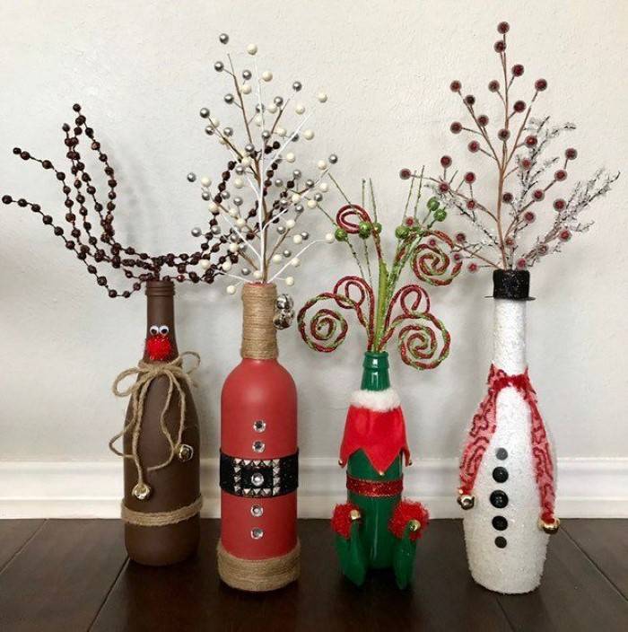 garrafas decoradas de natal