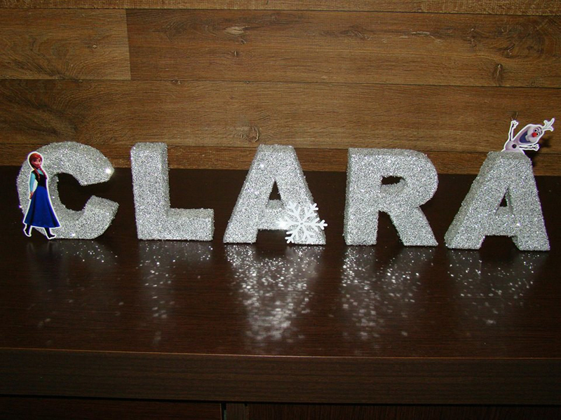 letra 3d glitter elza