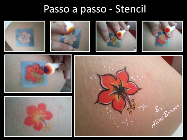 pintura em rosto hibisco