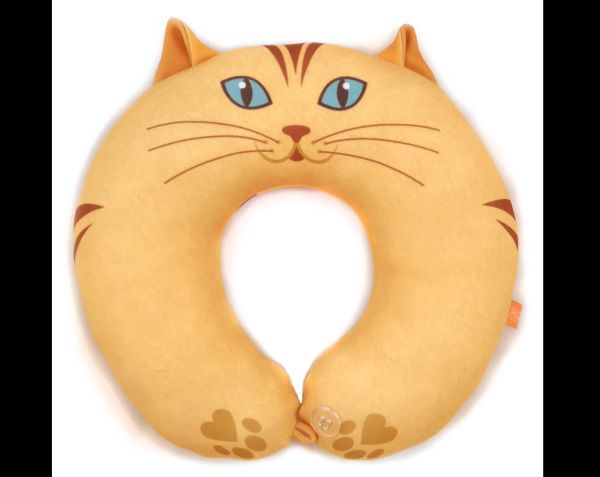 almofada artesanal de pescoço gato