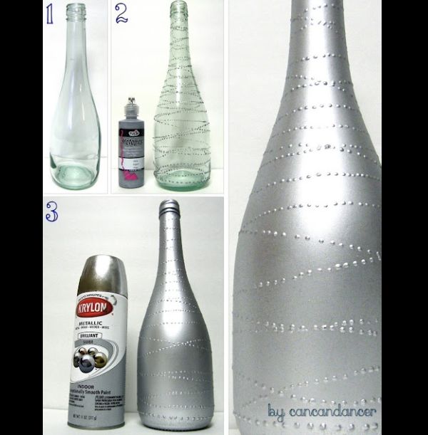 garrafa decorada prata
