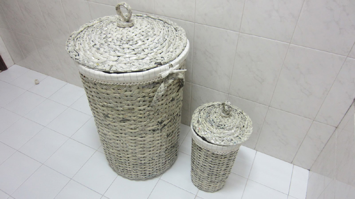 cestaria de jornal para banheiro