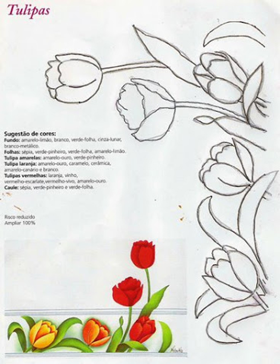 pintura em pano de prato tulipa pintura em pano de prato tulipa