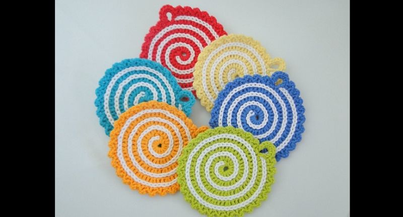 porta copo em crochê espiral porta copo em crochê espiral