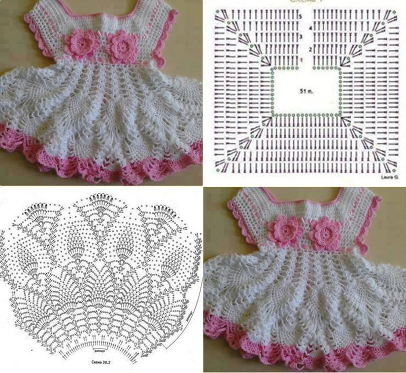 passo a passo vestido de croche infantil