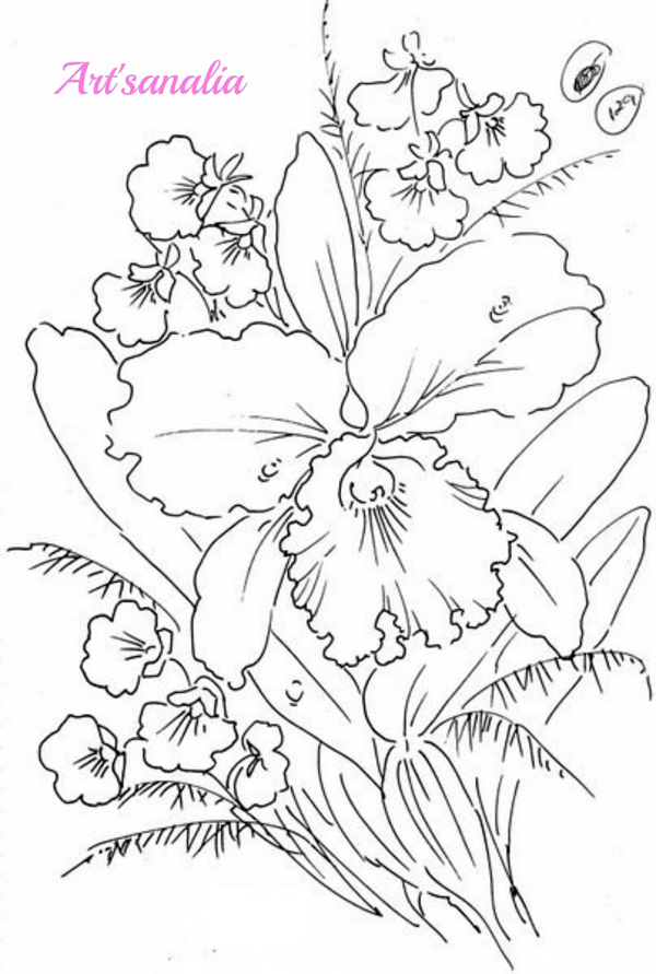 desenhos de flor orquidea