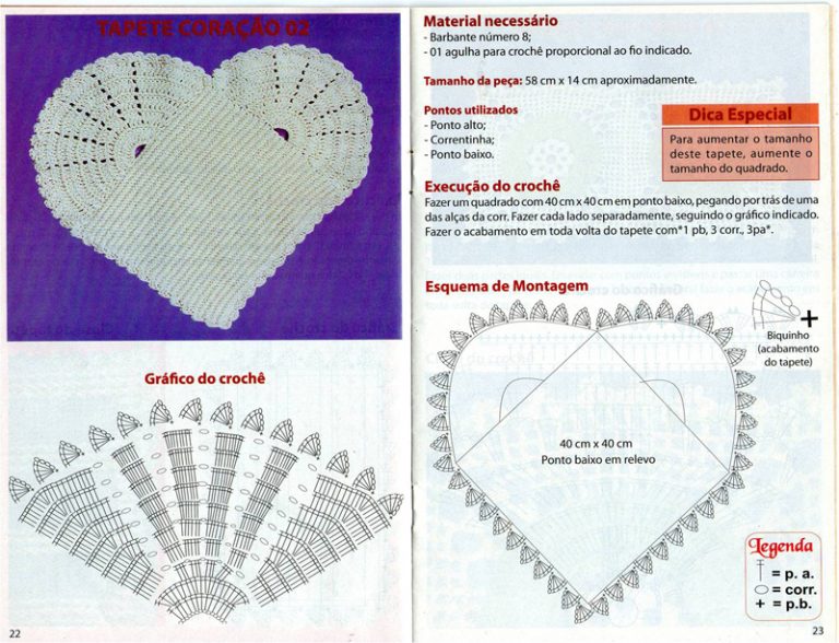 Tapete de Crochê em Forma de Coração - Artesanato Passo a Passo!