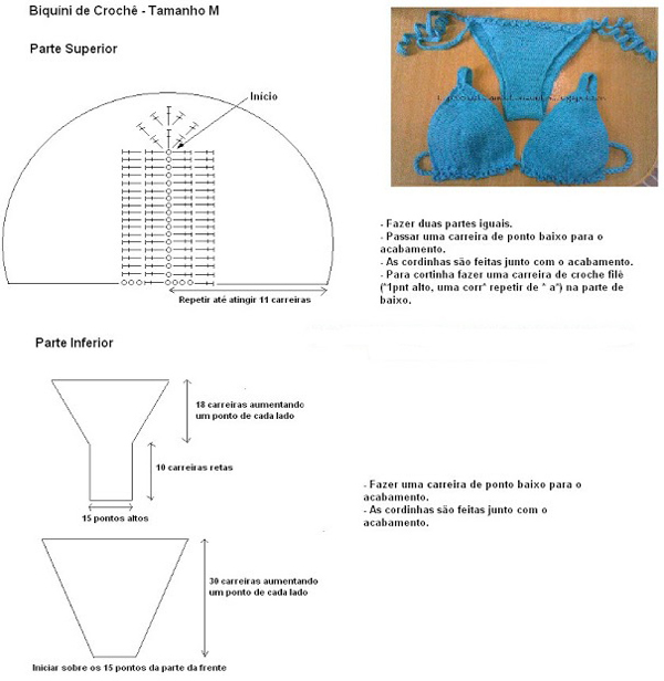 biquíni em crochê facil