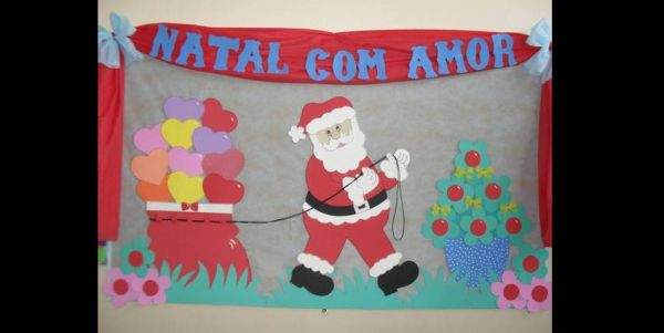 painel escolar de Natal com eva