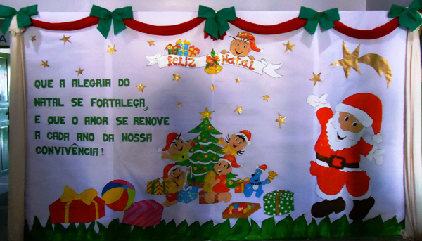 painel escolar de Natal colorido