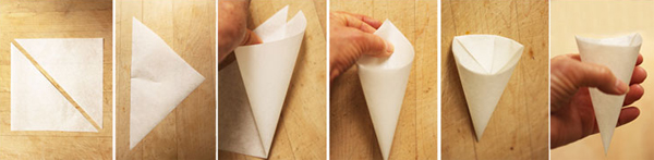cone em papel manteiga