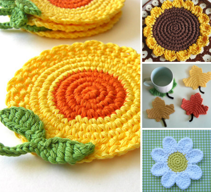 porta copo em crochê de flores porta copo em crochê de flores