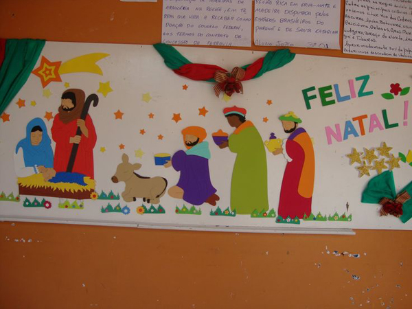 painel escolar de Natal simples 