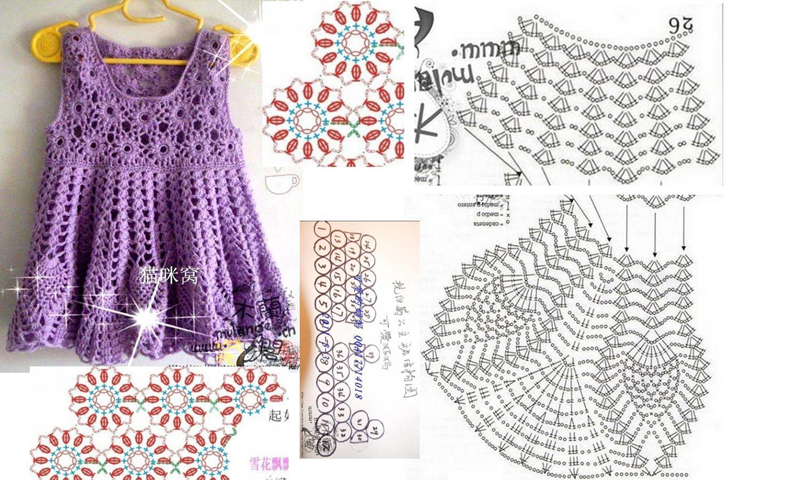 vestido de croche infantil com grafico e receita