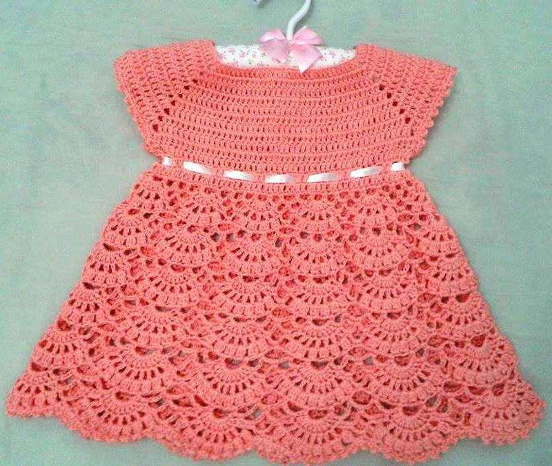 vestido de croche infantil passo a passo com grafico