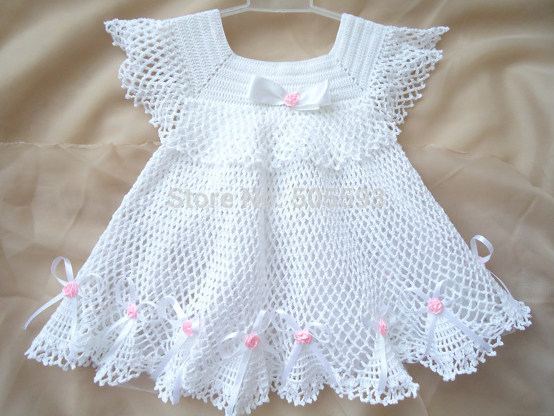 vestido de crochê infantil rodado 