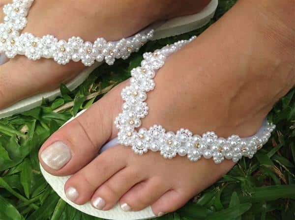 sandalia havaiana decorada com perola passo a passo