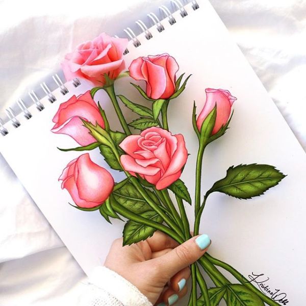desenhos de flor arranjos de rosas 