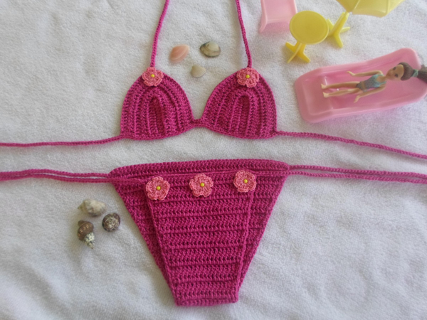 biquíni em crochê pink biquíni em crochê pink