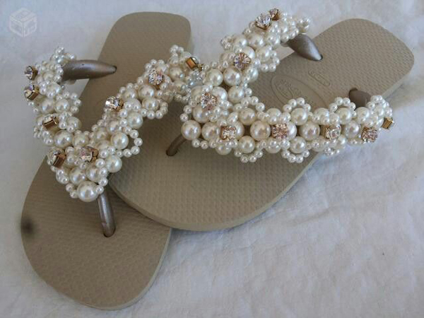 sandalia havaiana decorada com perola passo a passo