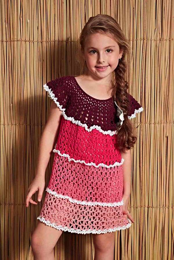 vestido de croche para 9 anos