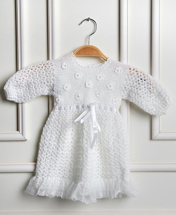 vestido de croche infantil branco