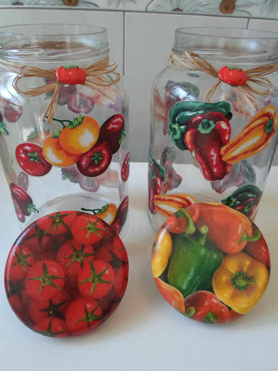 decoupage no vidro frutas