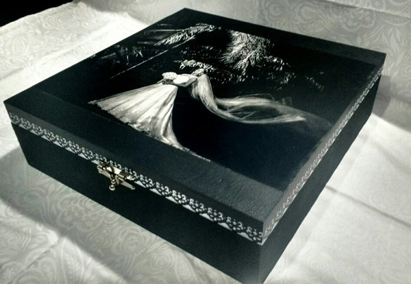 caixa  decorada com fotos para album