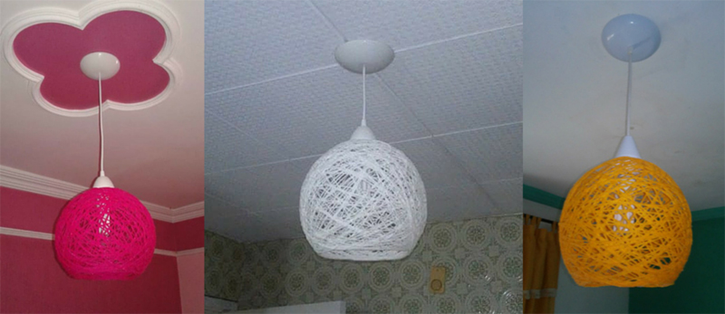 luminaria de barbante branca luminaria de barbante branca