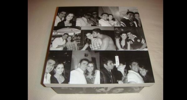 caixa decorada com fotos simples caixa decorada com fotos simples