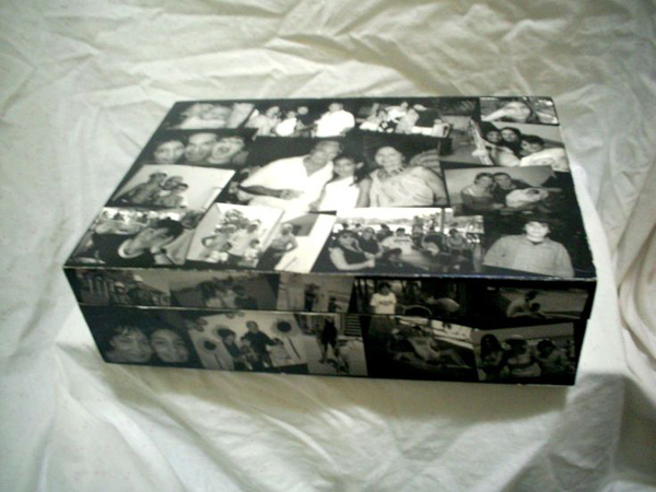 caixa  decorada com fotos facil