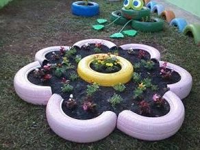 pneus pintados para jardim bonito