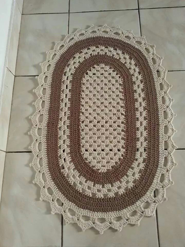 tapete de croche ovalado  tapete de croche ovalado