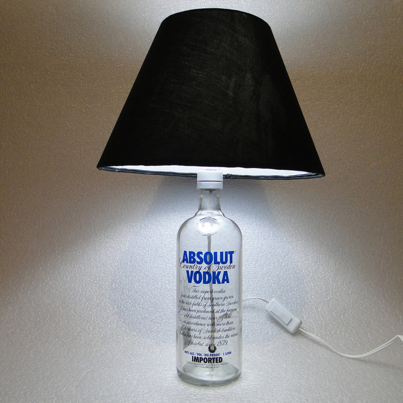 luminaria de garrafa de vidro vodca