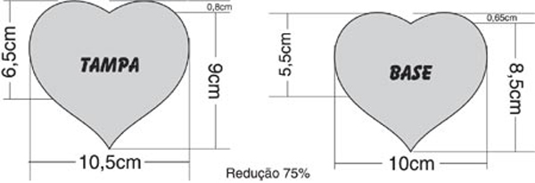 molde de caixinha de coração