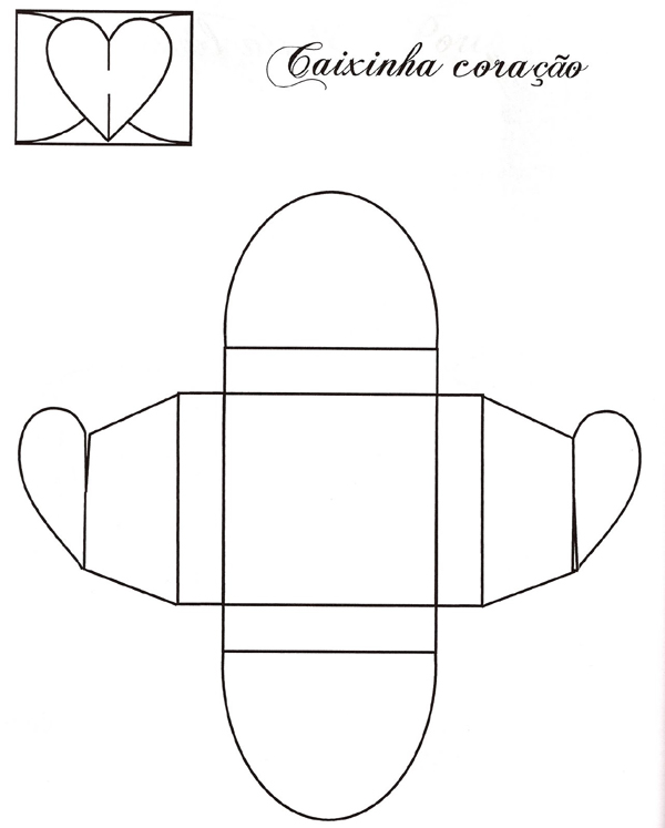 caixinha de coração com molde