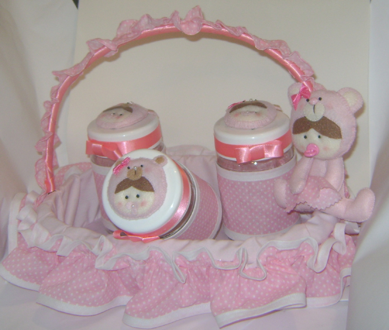 cesta decorada para menina