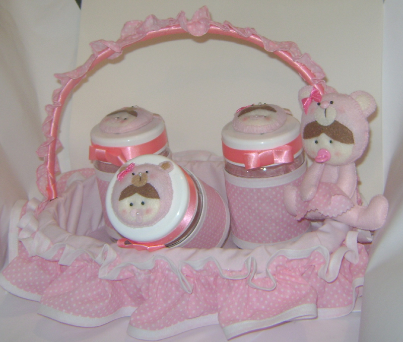 cesta decorada para menina cesta decorada para menina