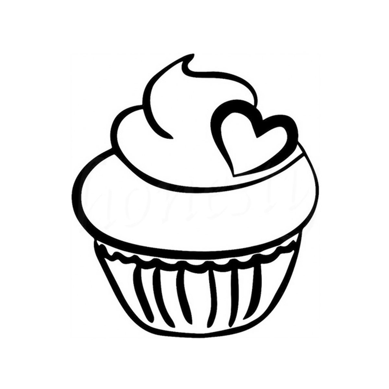 desenho de cupcake com coração