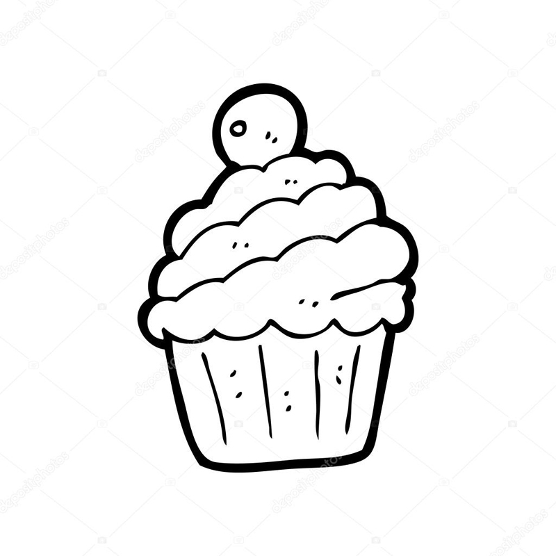 desenho de cupcake comum