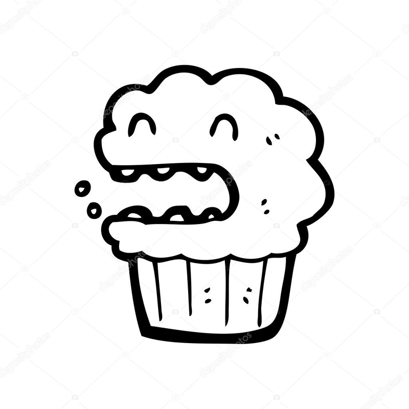 desenho de cupcake fofo