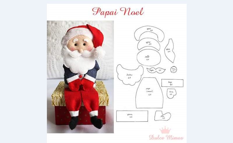 papai noel de feltro molde