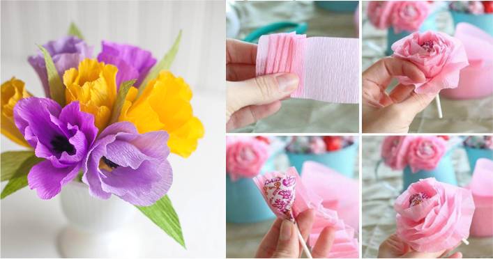 Flor de Crepom: 26 Ideias para decoração com dicas e tutoriais - Artesanato  Passo a Passo!