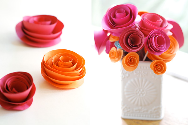 casamento simples flor de papel