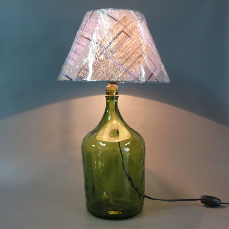 luminaria de garrafao de vidro 