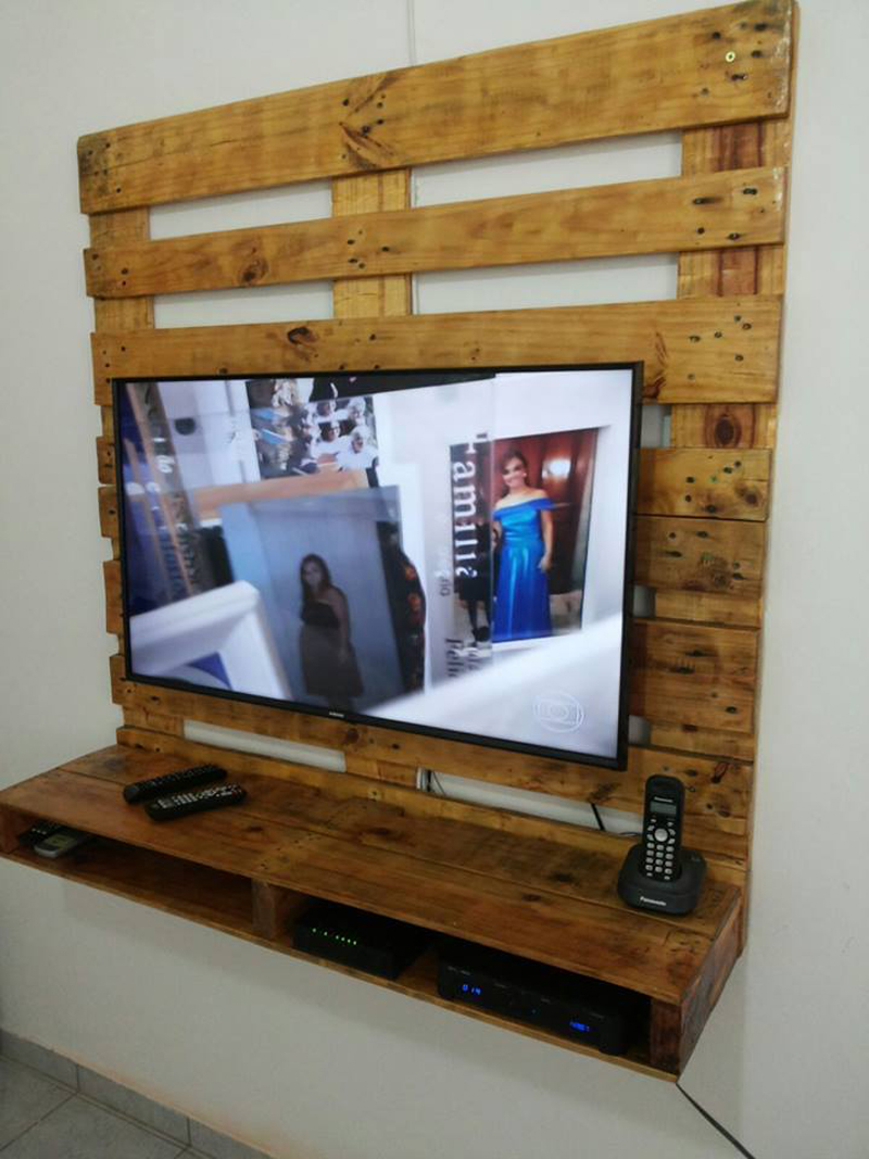 painel de pallet para televisao